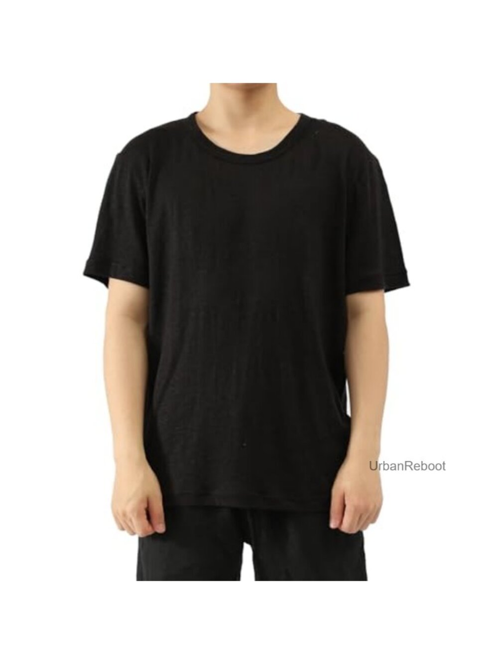 100% Linen Crew Neck Short Sleeve Tee T-Shirt Unisex Relaxed Fit